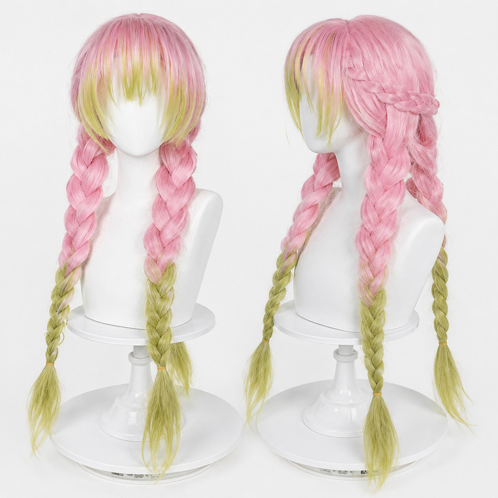 Demon Slayer Kanroji Mitsuri Wig Anime Cosplay Love Hashira Costume